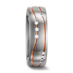 Partnerring 585/14K witgoud, 585/14K rood goud Diamant wit, 0.06 ct, 9 Steen, w-si