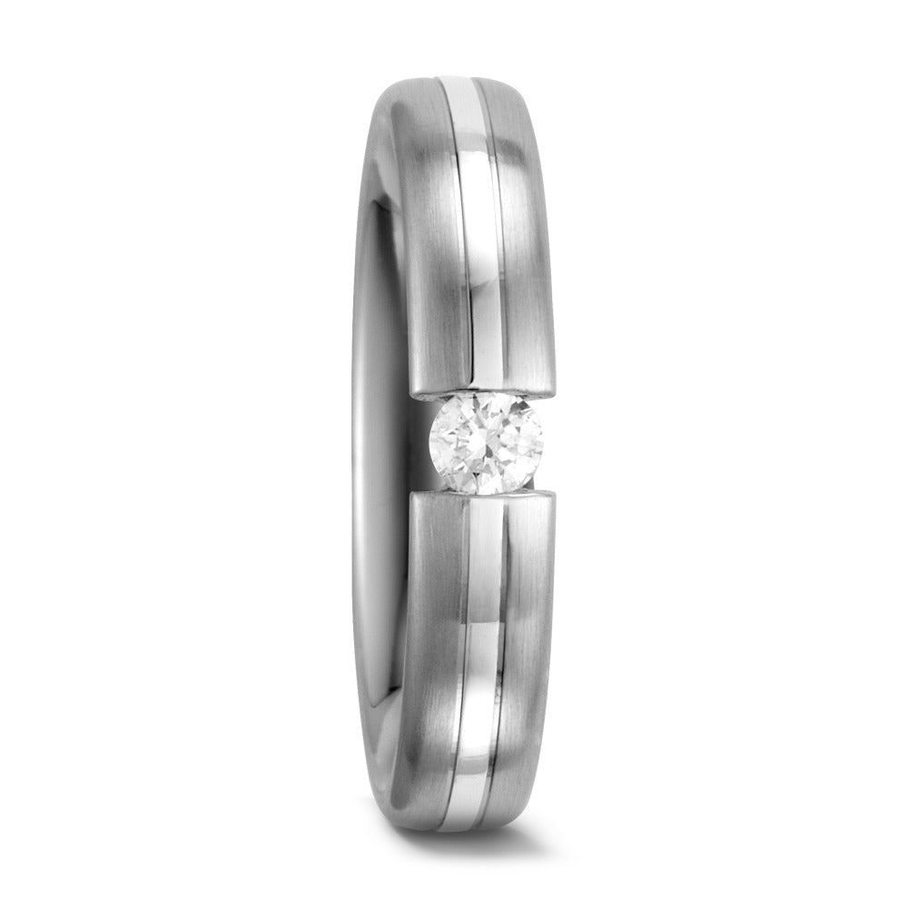 Partnerring 585/14K witgoud Diamant wit, 0.10 ct, w-si