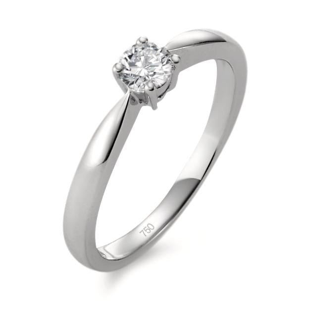 Solitaire ring 750/18K witgoud Diamant 0.25 ct, w-si