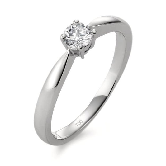 Solitaire ring 750/18K witgoud Diamant 0.25 ct, w-si
