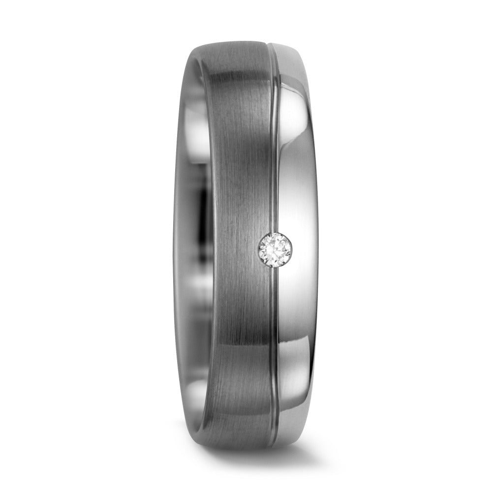 Partnerring 585/14K witgoud, 500 Palladium Diamant wit, 0.015 ct, w-si