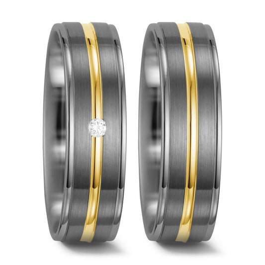 Partnerring 500 Palladium, 585/14K geel goud
