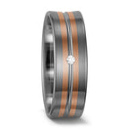 Partnerring 500 Palladium, 585/14K rood goud Diamant wit, 0.02 ct, w-si