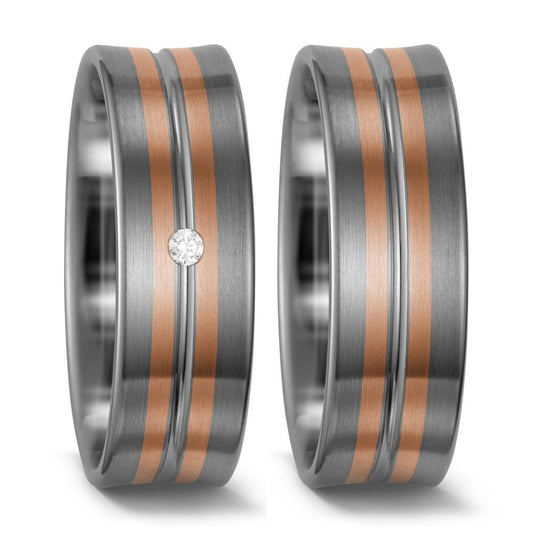 Partnerring 500 Palladium, 585/14K rood goud