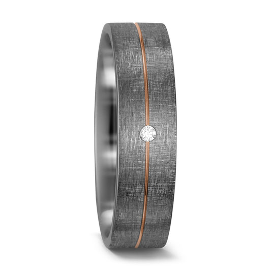 Partnerring 500 Palladium, 585/14K rood goud Diamant wit, 0.015 ct, w-si