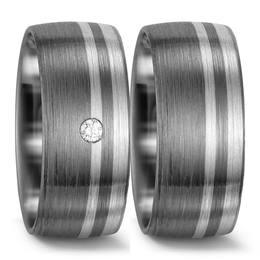 Partnerring 375/9K witgoud, 500 Palladium