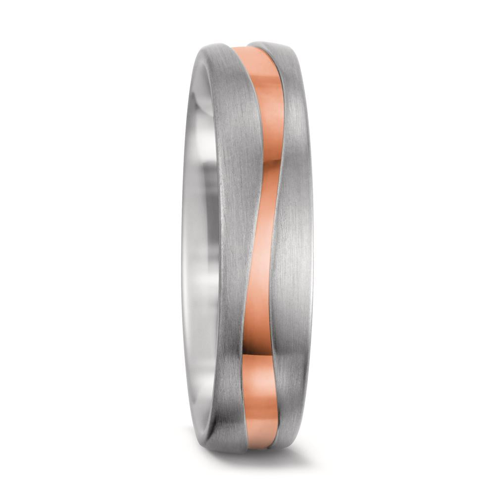 Partnerring 750/18K witgoud, 750/18K rood goud