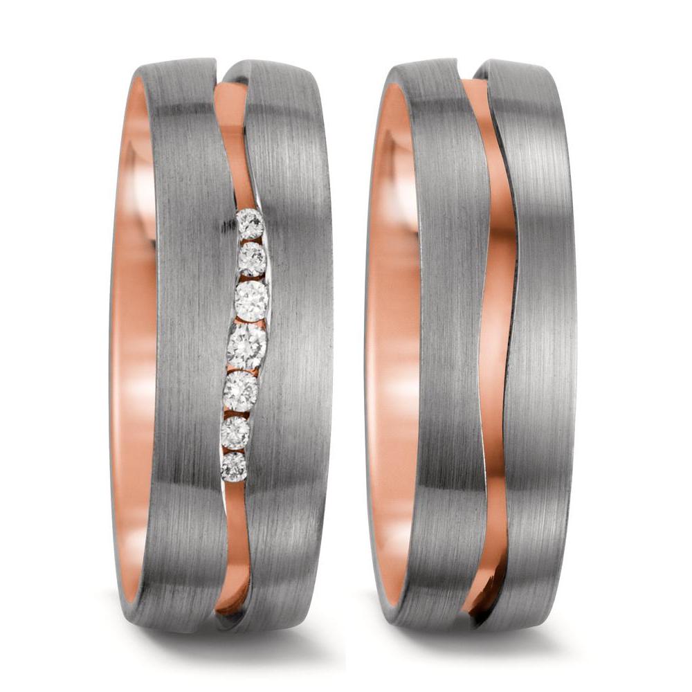 Partnerring 750/18K rood goud, 750/18K witgoud