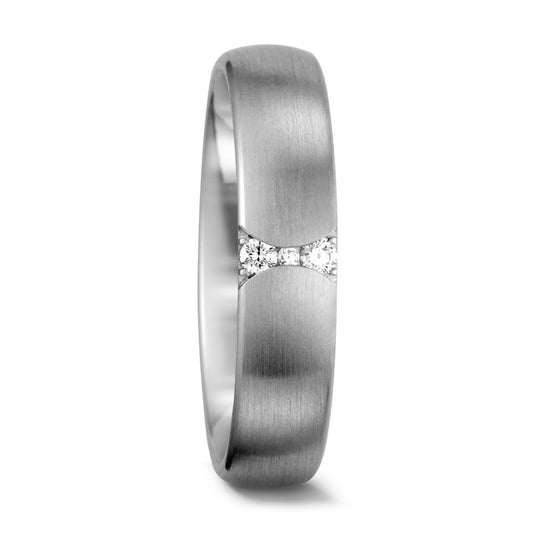 Partnerring 750/18K witgoud Diamant wit, 0.055 ct, 3 Steen, tw-vsi