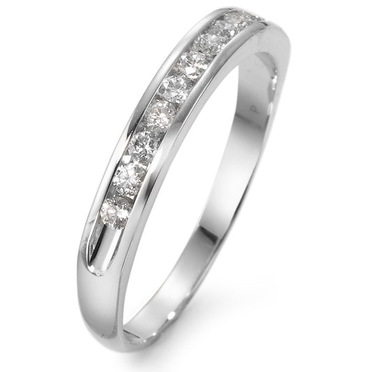 Memory ring 750/18K witgoud Diamant wit, 0.25 ct, 11 Steen, w-si