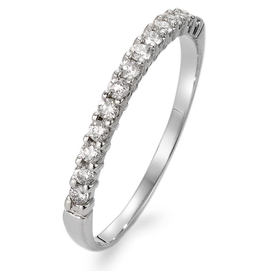 Memory ring 750/18K witgoud Diamant wit, 0.20 ct, 13 Steen, w-si