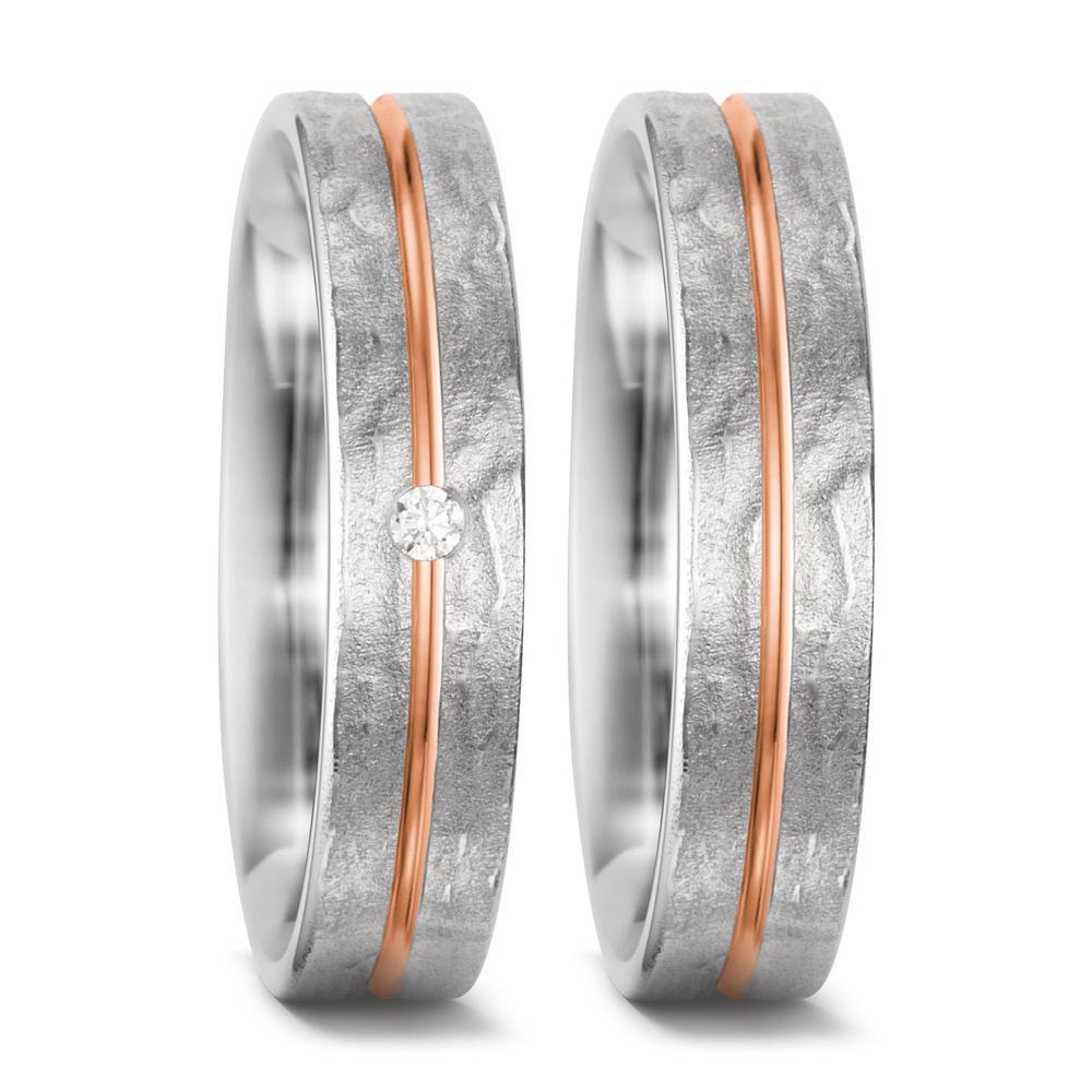 Partnerring 750/18K witgoud, 750/18K rood goud