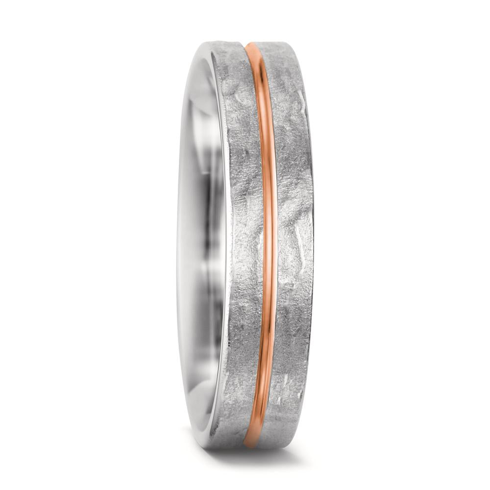 Partnerring 750/18K witgoud, 750/18K rood goud