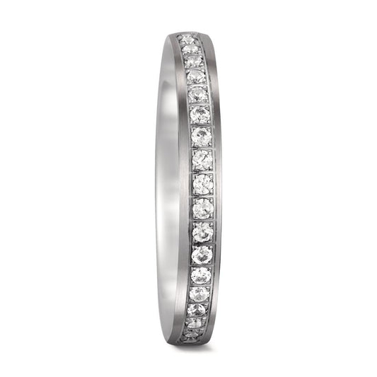 Partnerring 750/18K witgoud Diamant 0.23 ct, 23 Steen, tw-si