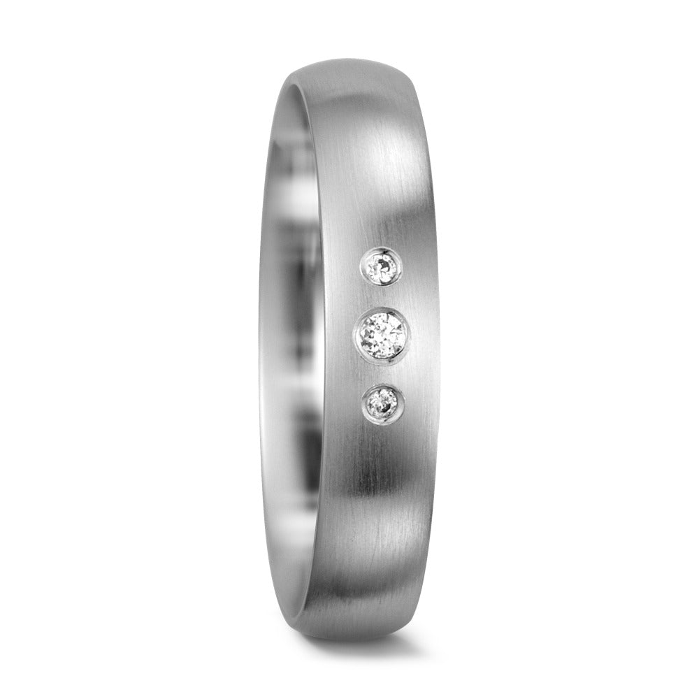 Partnerring 750/18K witgoud Diamant 0.05 ct, 3 Steen, tw-si