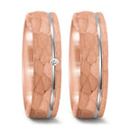 Partnerring 750/18K roségoud, 750/18K witgoud Diamant 0.02 ct, tw-si