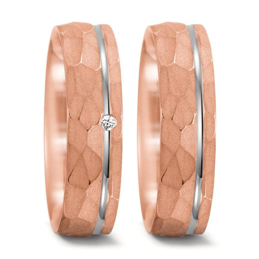 Partnerring 750/18K roségoud, 750/18K witgoud