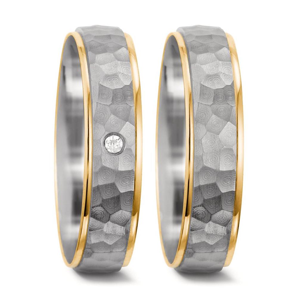 Partnerring 750/18K witgoud, 750/18K geel goud