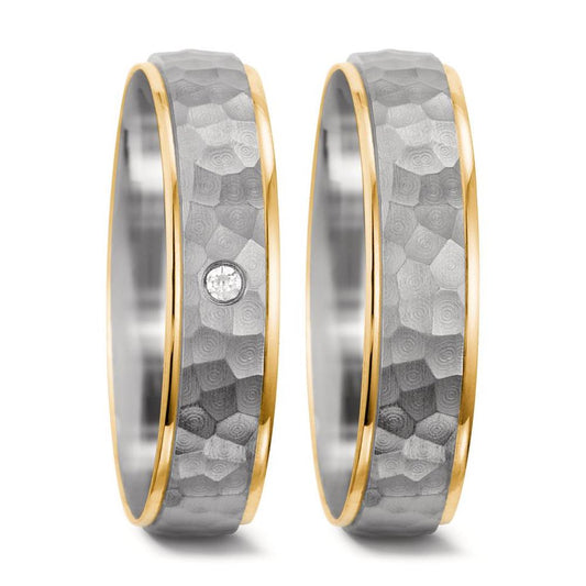 Partnerring 750/18K witgoud, 750/18K geel goud