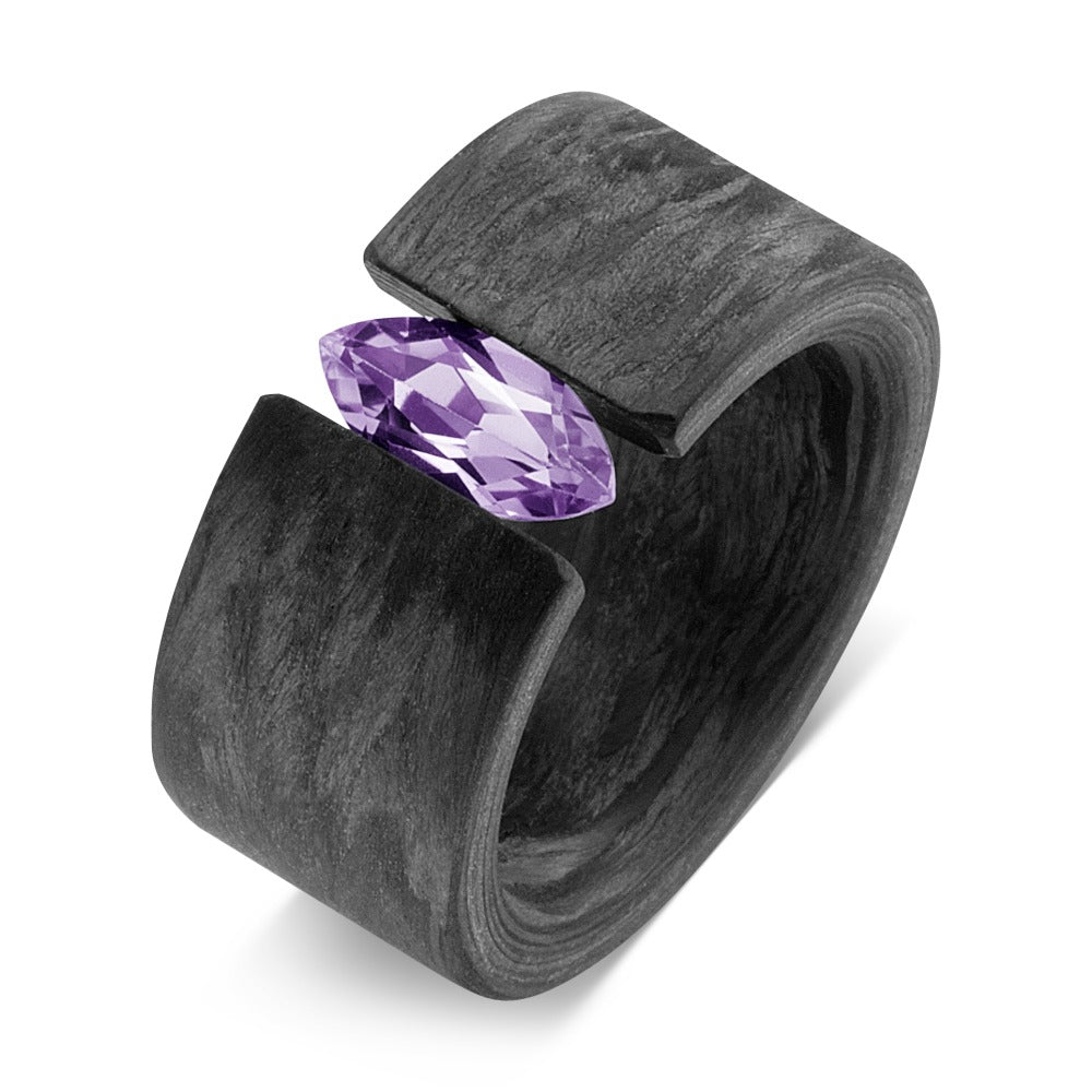 Ring Carbon Amethist paars