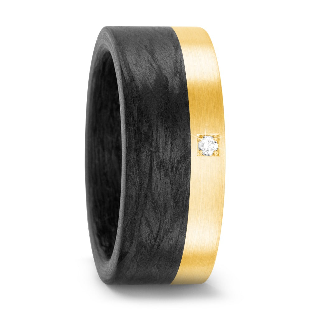Ring Carbon, 750/18K geel goud