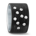 Ring Roestvrijstaal, Carbon, 750/18K witgoud