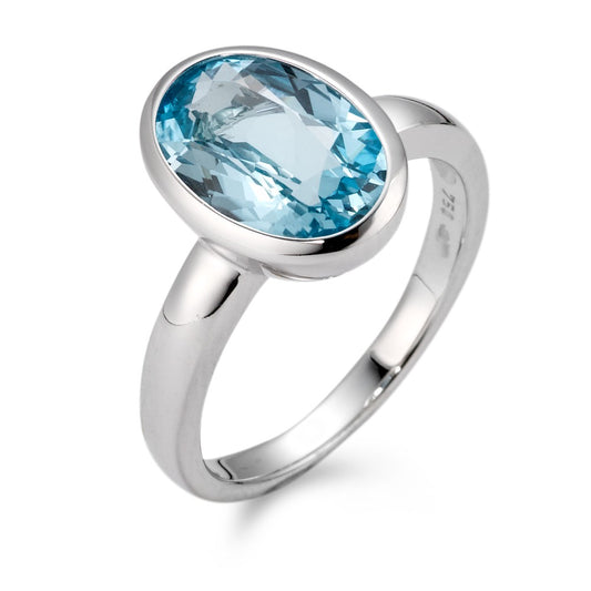 Ring 750/18K witgoud Topaas blauw