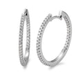Scharnier oorringen creolen 750/18K witgoud Diamant wit, 0.50 ct, 74 Steen, [Brillant], w-si
