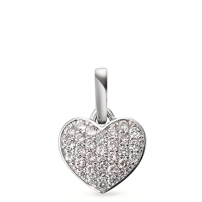 Hanger 750/18K witgoud Diamant wit, 0.25 ct, 31 Steen, [Brillant], w-si Hart Ø10 mm