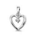 Hanger 750/18K witgoud Diamant wit, 0.03 ct, [Brillant], w-si Hart Ø12 mm