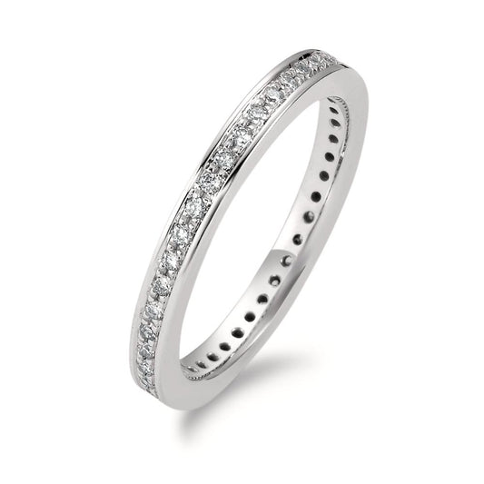Memory ring 750/18K witgoud Diamant wit, 0.25 ct, 42 Steen, [Brillant], w-si