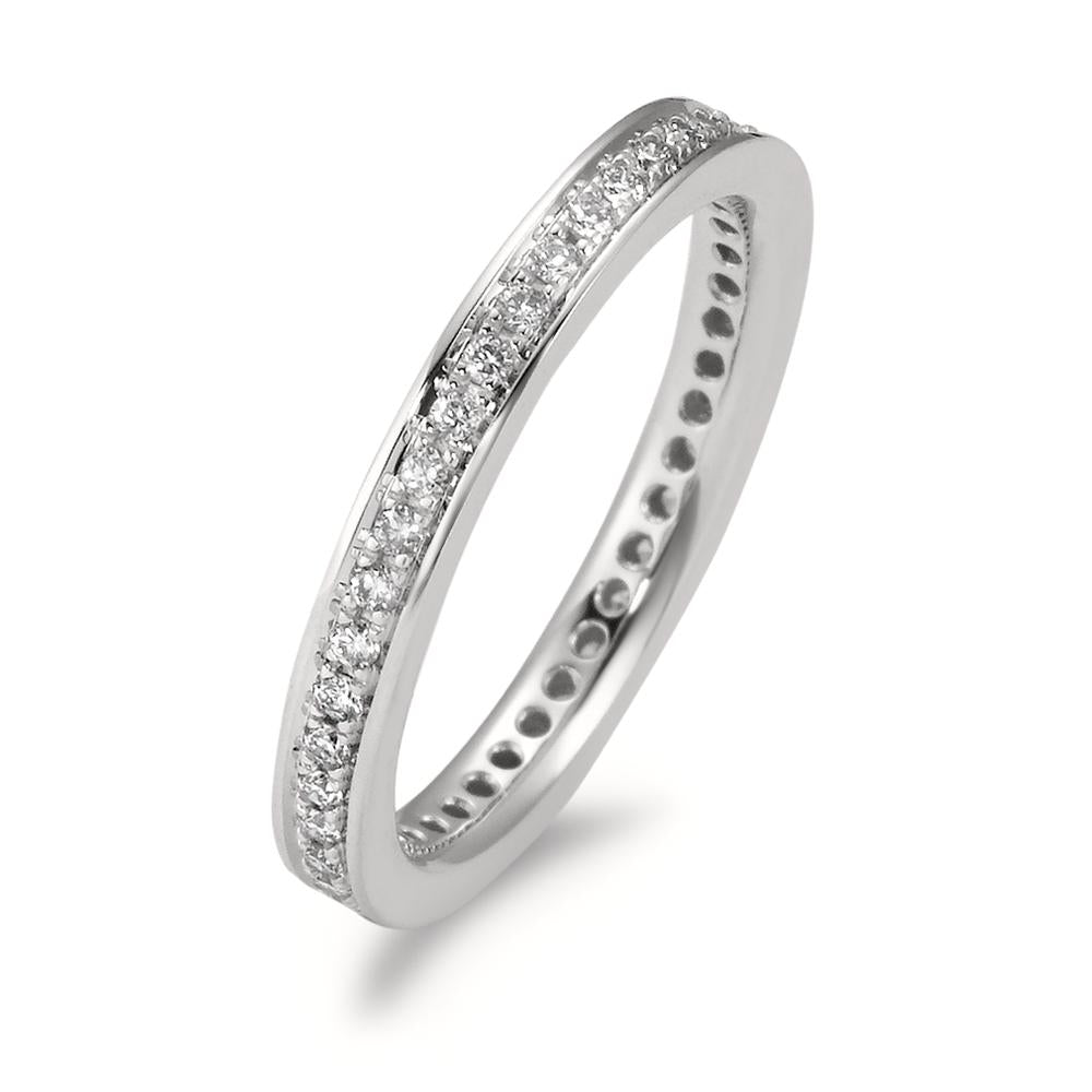 Memory ring 750/18K witgoud Diamant wit, 0.33 ct, 42 Steen, [Brillant], w-si