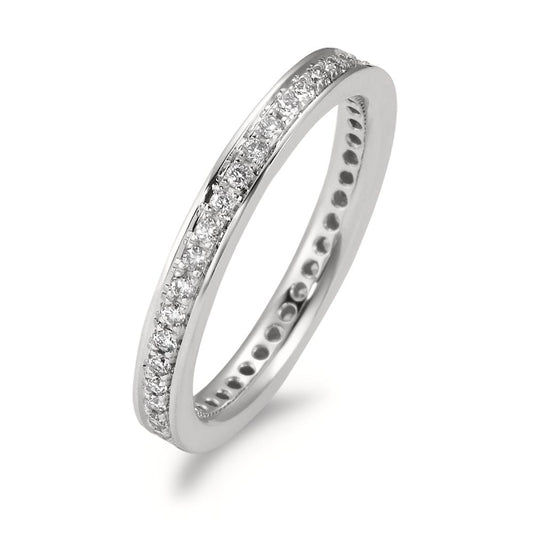 Memory ring 750/18K witgoud Diamant wit, 0.33 ct, 42 Steen, [Brillant], w-si