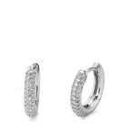 Scharnier oorringen creolen 750/18K witgoud Diamant wit, 0.25 ct, 74 Steen, [Brillant], tw-vsi