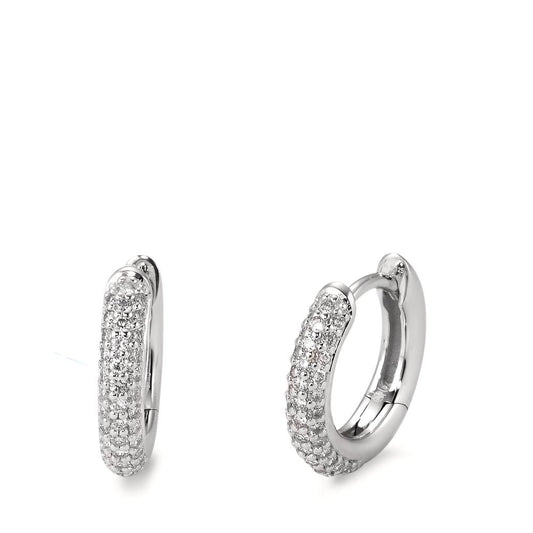 Scharnier oorringen creolen 750/18K witgoud Diamant wit, 0.25 ct, 74 Steen, [Brillant], tw-vsi