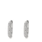 Scharnier oorringen creolen 750/18K witgoud Diamant wit, 0.25 ct, 74 Steen, [Brillant], tw-vsi