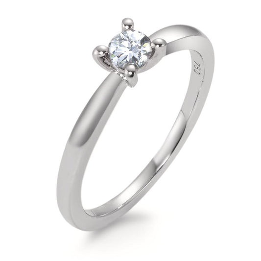 Solitaire ring 750/18K witgoud Diamant wit, 0.25 ct, [Brillant], w-si