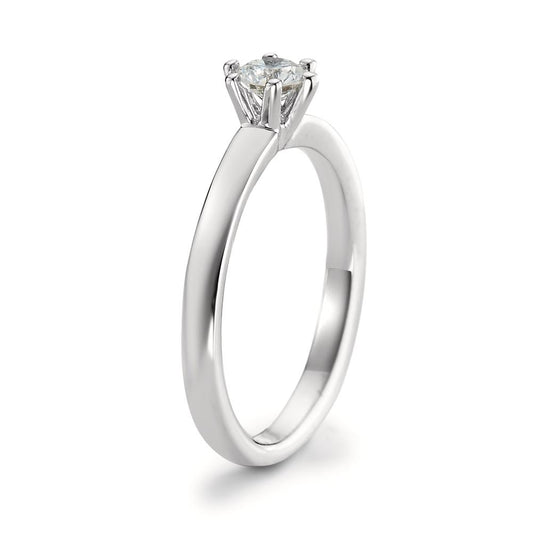 Solitaire ring 750/18K witgoud Diamant wit, 0.20 ct, [Brillant], w-si