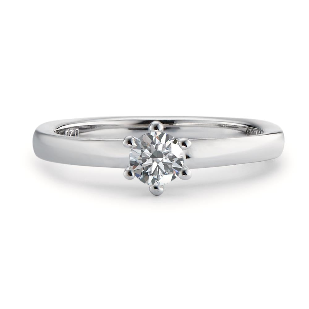 Solitaire ring 750/18K witgoud Diamant wit, 0.20 ct, [Brillant], w-si