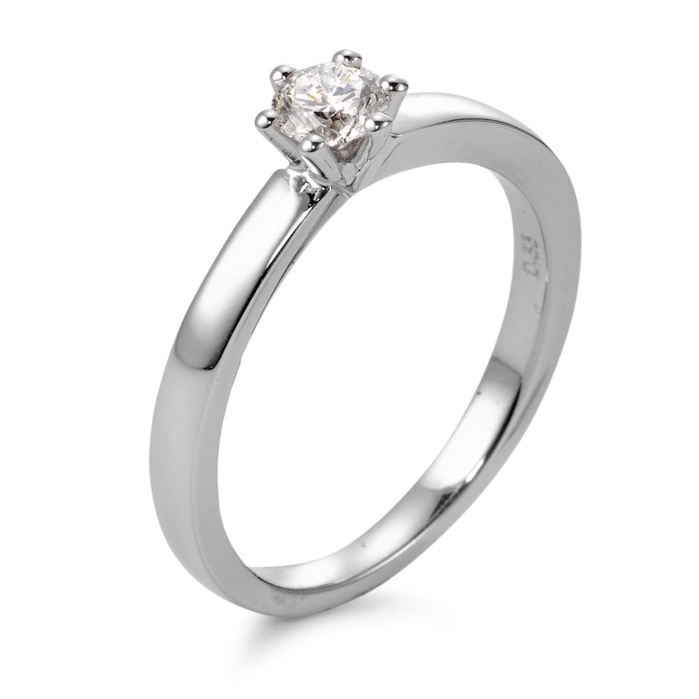 Solitaire ring 750/18K witgoud Diamant wit, 0.25 ct, [Brillant], w-si