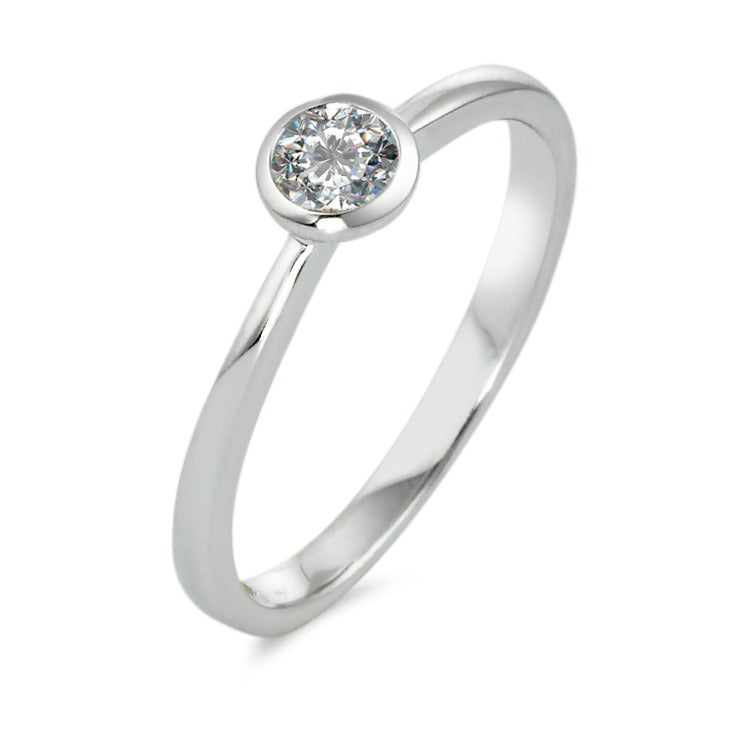 Solitaire ring 750/18K witgoud Diamant wit, 0.20 ct, [Brillant], w-si