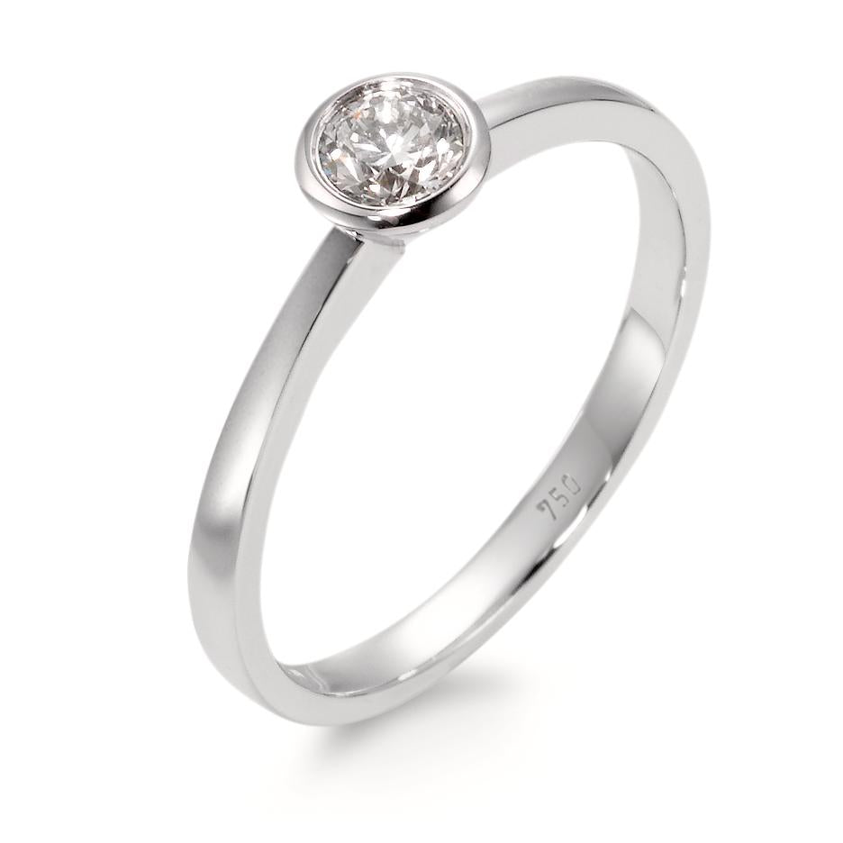 Solitaire ring 750/18K witgoud Diamant wit, 0.25 ct, [Brillant], w-si