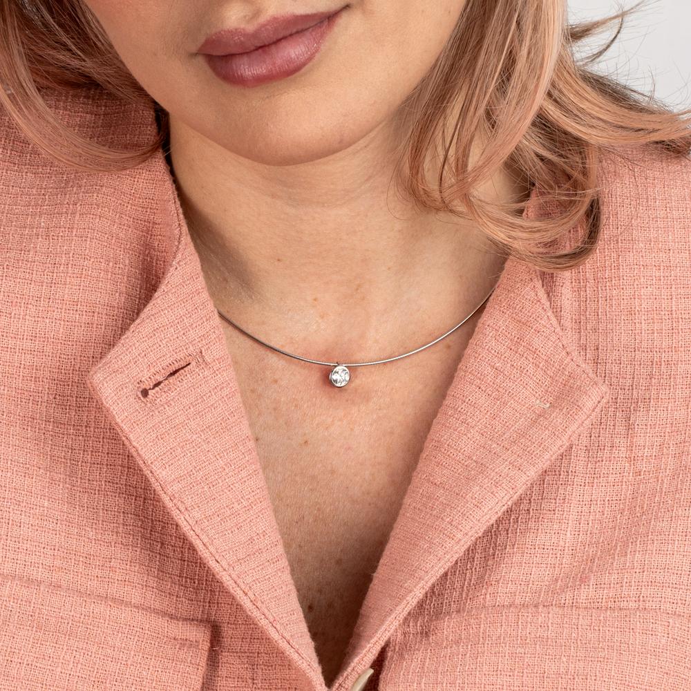 Collier 750/18K witgoud 42 cm