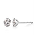 Oorknoppen 750/18K witgoud Diamant wit, 0.10 ct, 2 Steen, [Brillant], w-si Ø4 mm