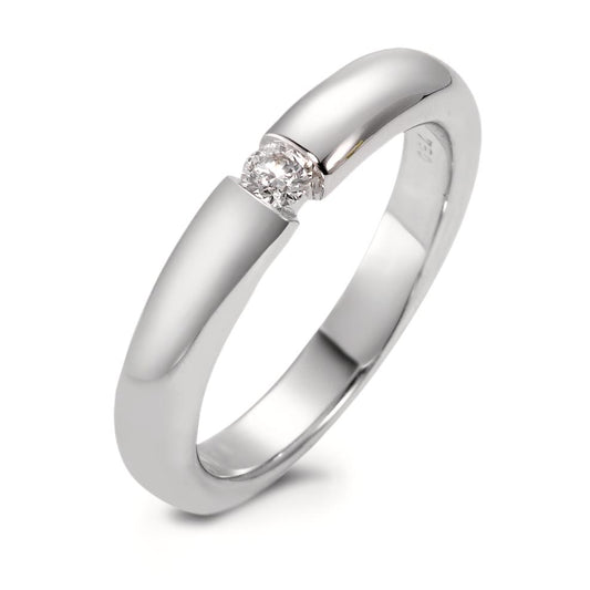 Solitaire ring 750/18K witgoud Diamant wit, 0.10 ct, [Brillant], w-si