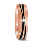 Partnerring 585/14K roségoud, Carbon Diamant 0.02 ct, tw-si