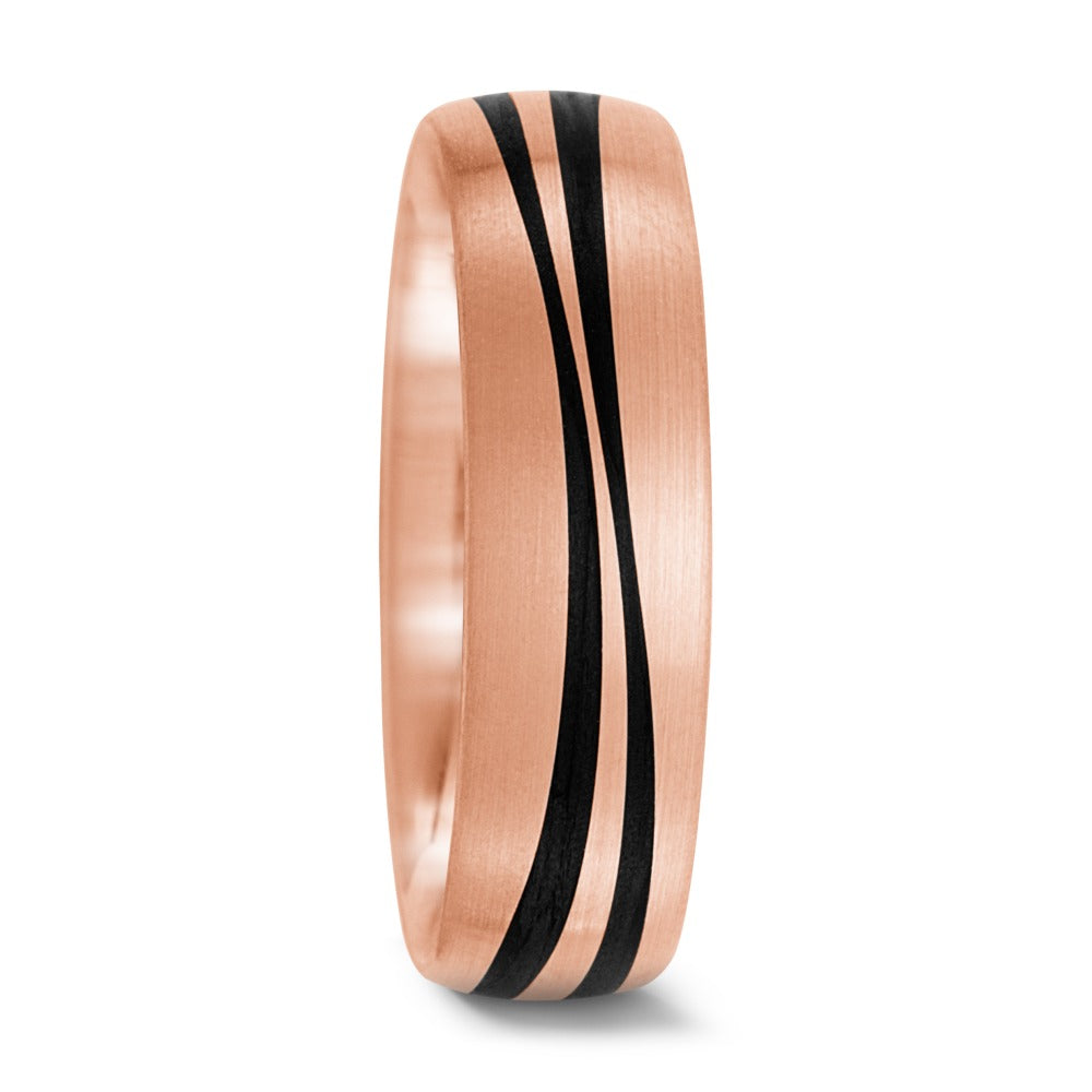 Partnerring 585/14K roségoud, Carbon
