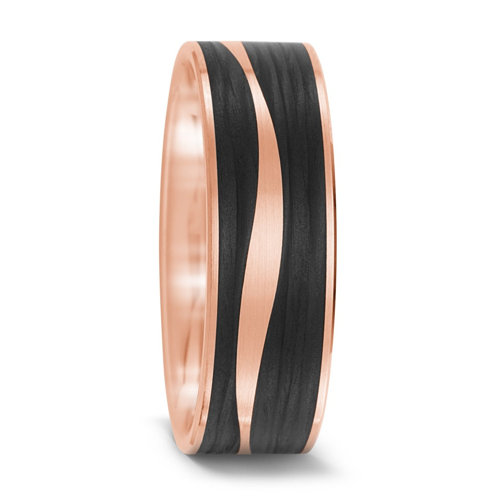 Partnerring 585/14K roségoud, Carbon