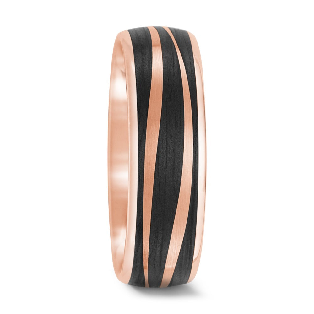 Partnerring 585/14K roségoud, Carbon