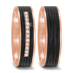 Partnerring 585/14K roségoud, Carbon